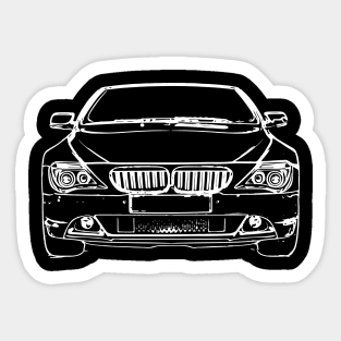 White E64 Car Sketch Art Sticker